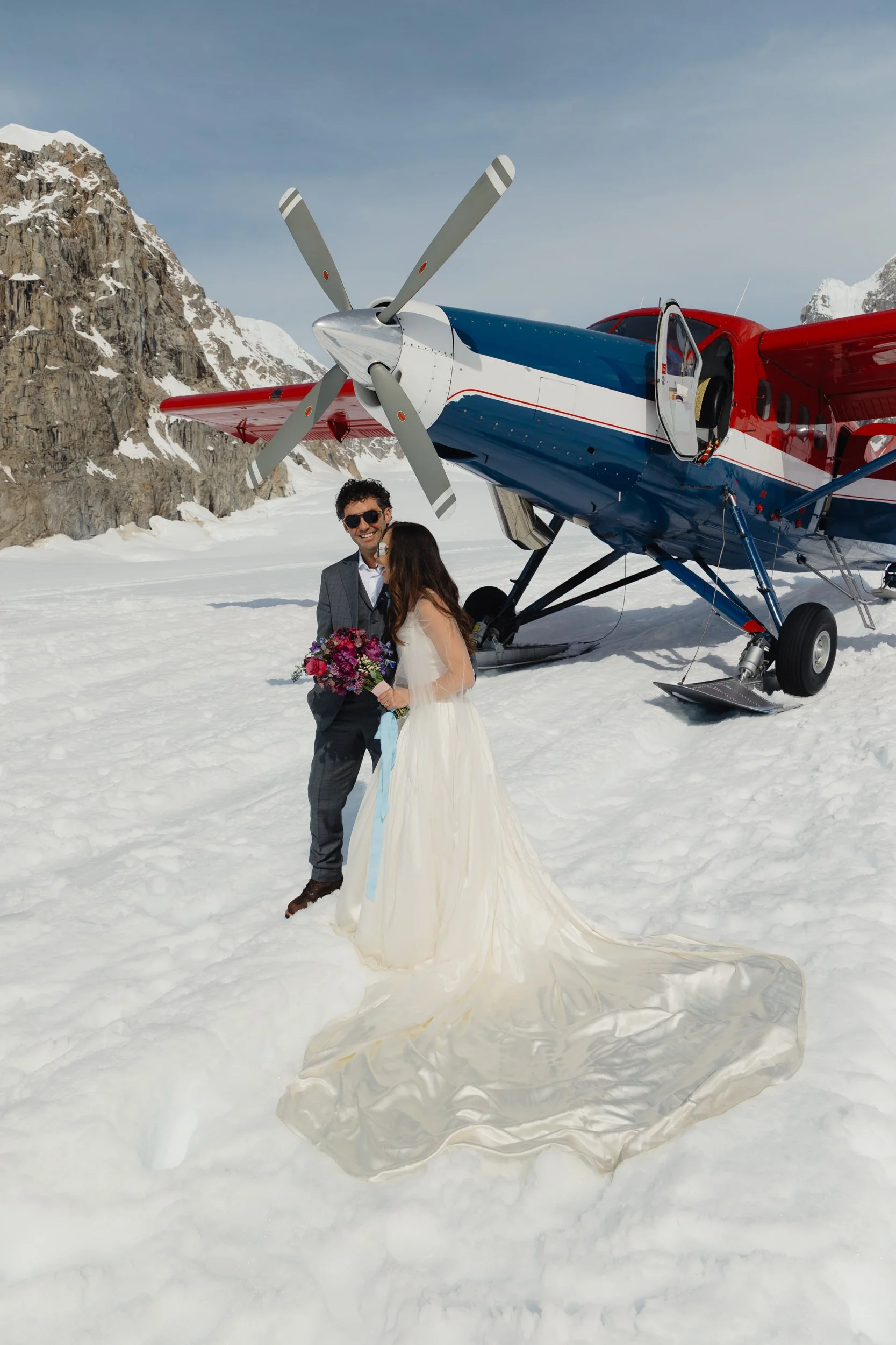 Mt. Denali Basecamp fly-in wedding in Alaska | The Hearnes Adventure Photography