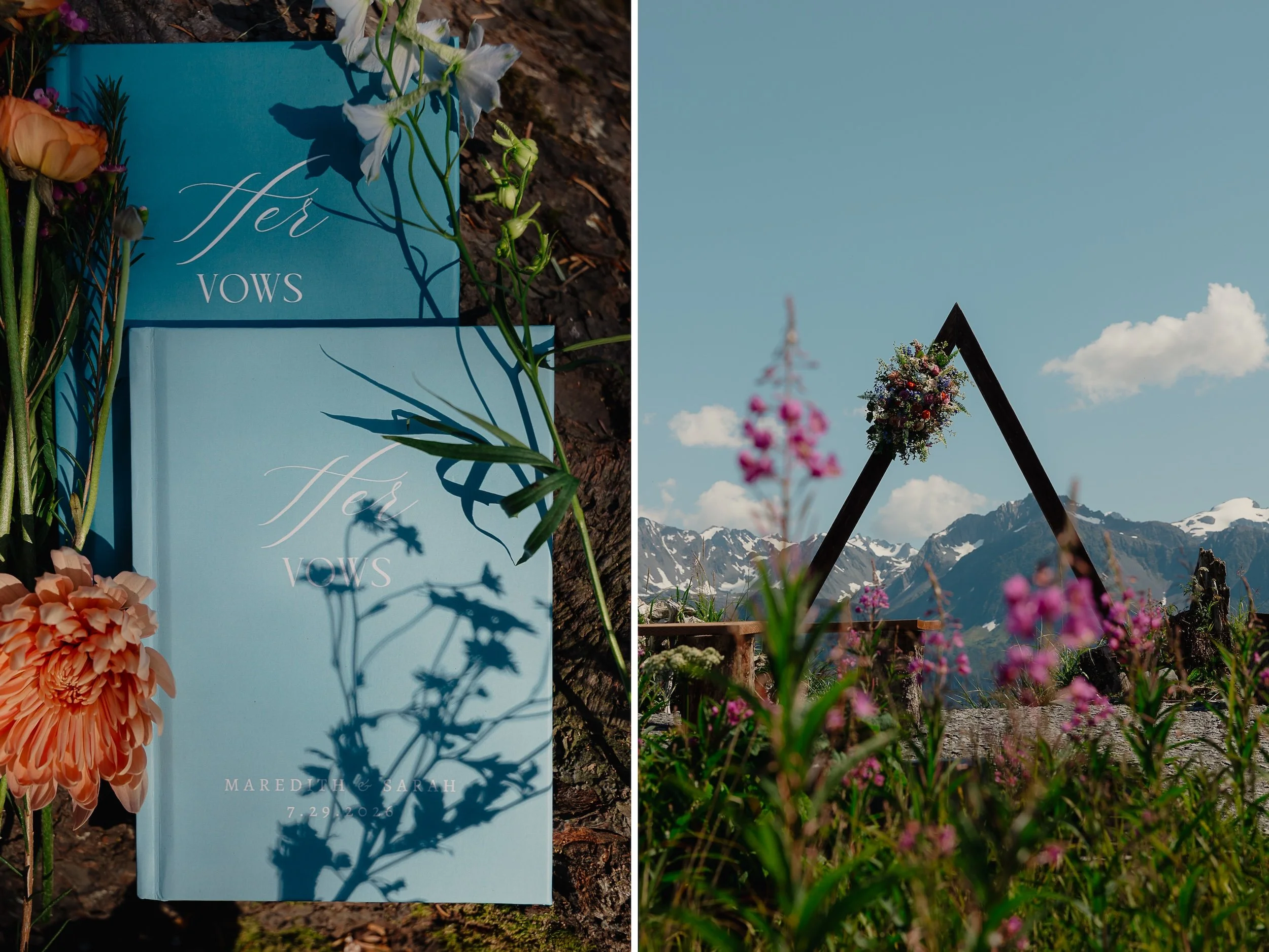 LGBTQ+ lesbian wedding in Seward, Alaska at Salted Roots A-Frames | The Hearnes Photography