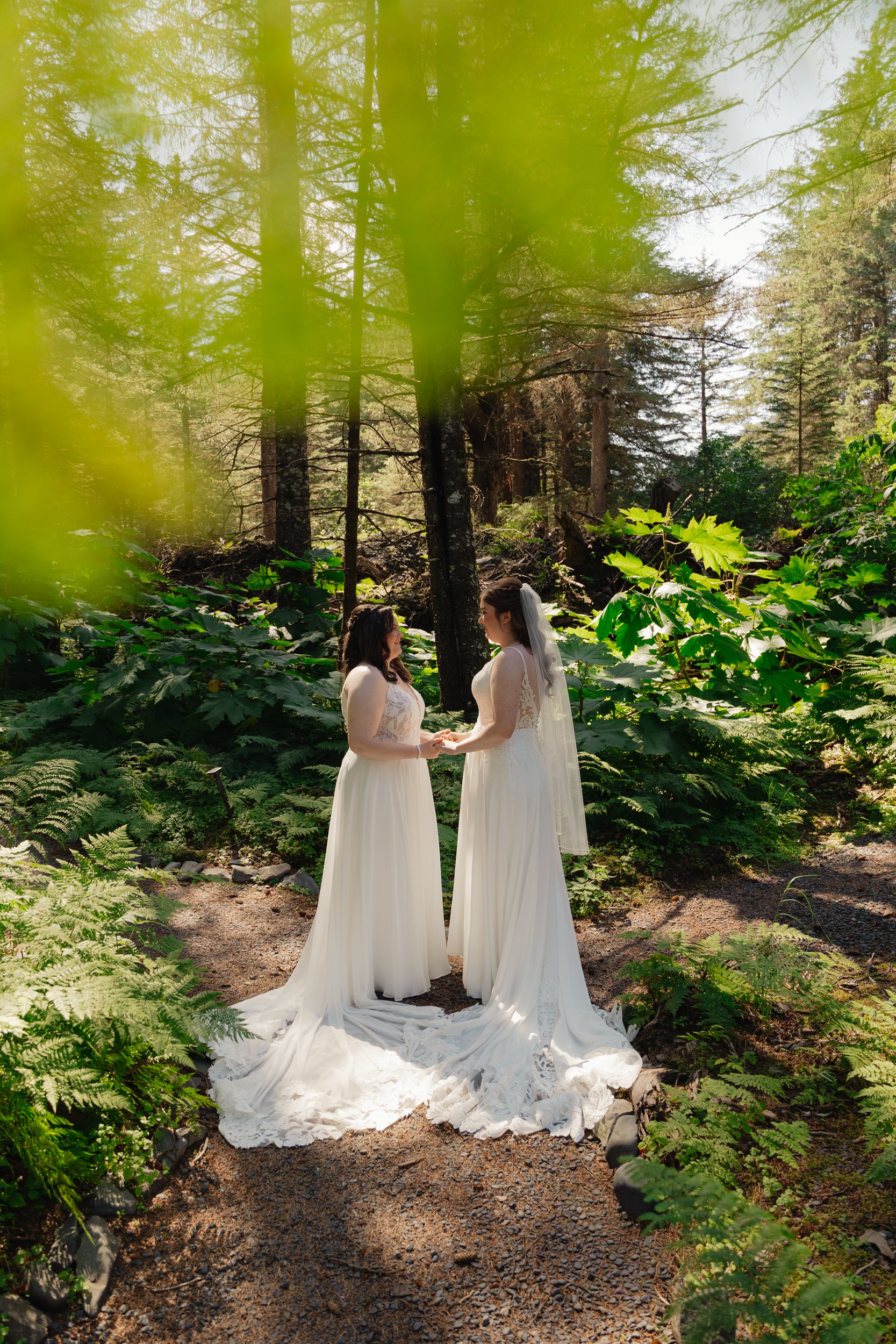 LGBTQ+ lesbian wedding in Seward, Alaska at Salted Roots A-Frames | The Hearnes Photography