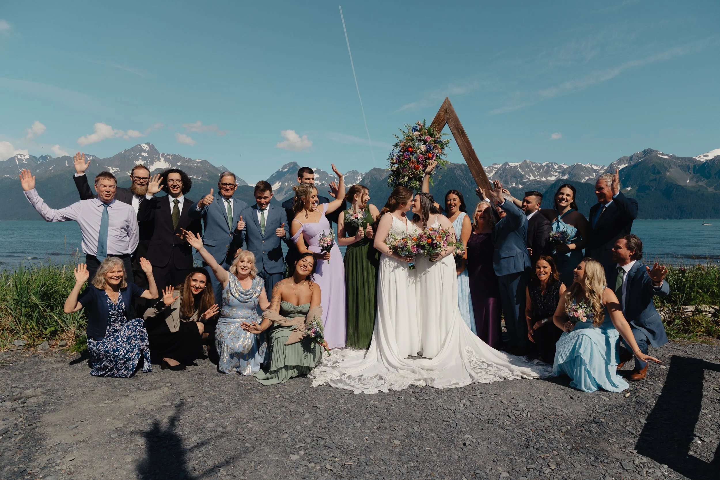 LGBTQ+ lesbian wedding in Seward, Alaska at Salted Roots A-Frames | The Hearnes Photography