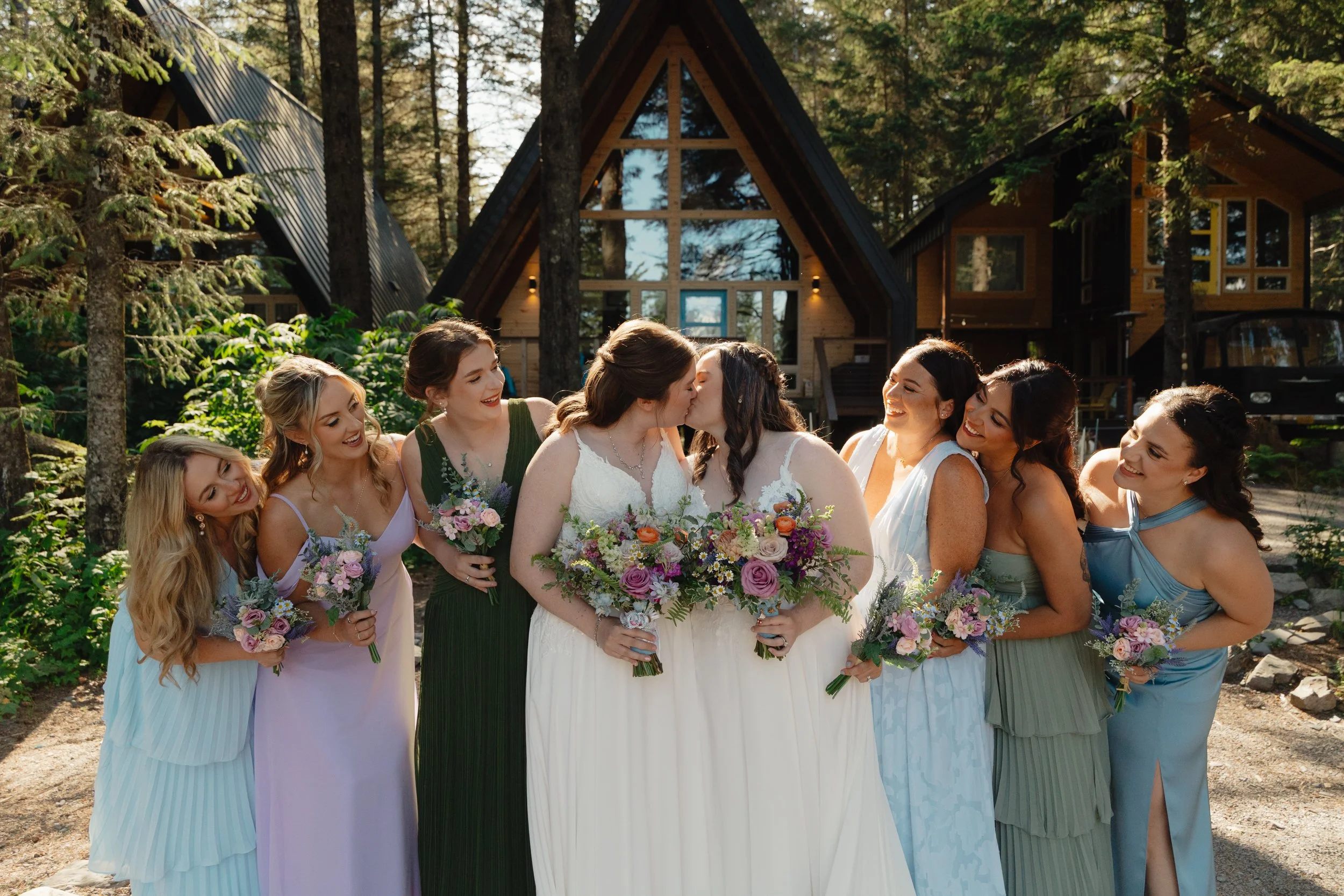 LGBTQ+ lesbian wedding in Seward, Alaska at Salted Roots A-Frames | The Hearnes Photography
