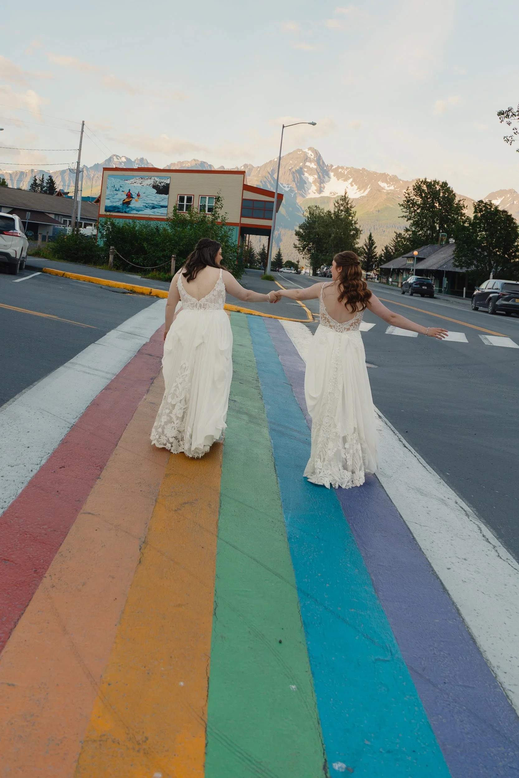 LGBTQ+ lesbian wedding in Seward, Alaska at Salted Roots A-Frames | The Hearnes Photography
