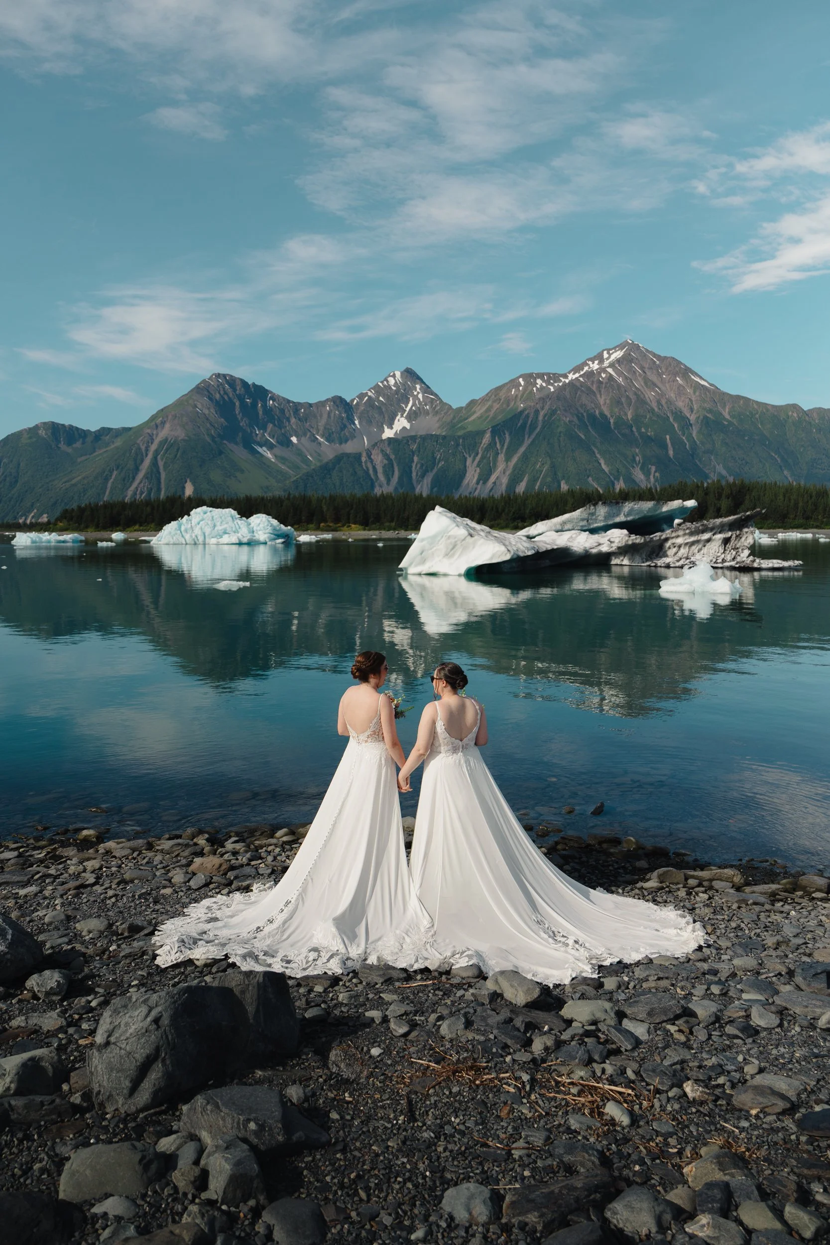 LGBTQ+ lesbian wedding in Seward, Alaska at Kenai Fjords National Park | The Hearnes Photography