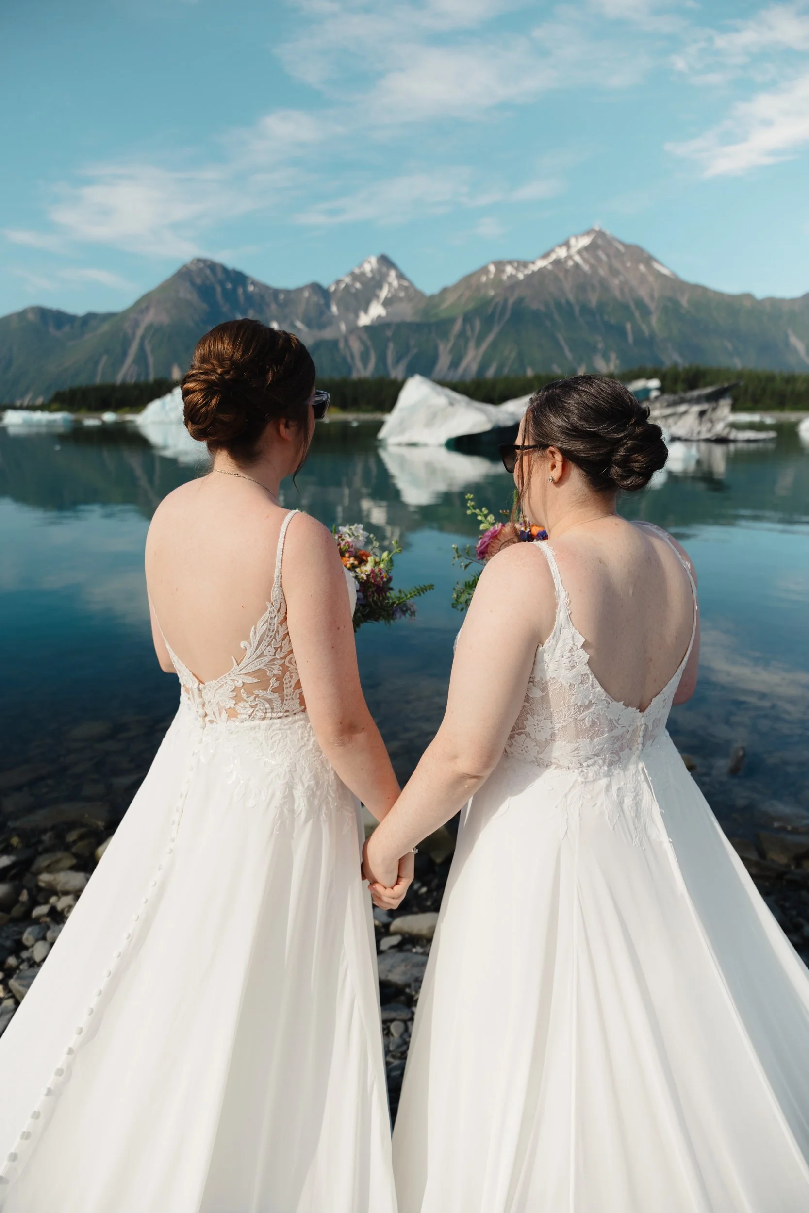 LGBTQ+ lesbian wedding in Seward, Alaska at Kenai Fjords National Park | The Hearnes Photography
