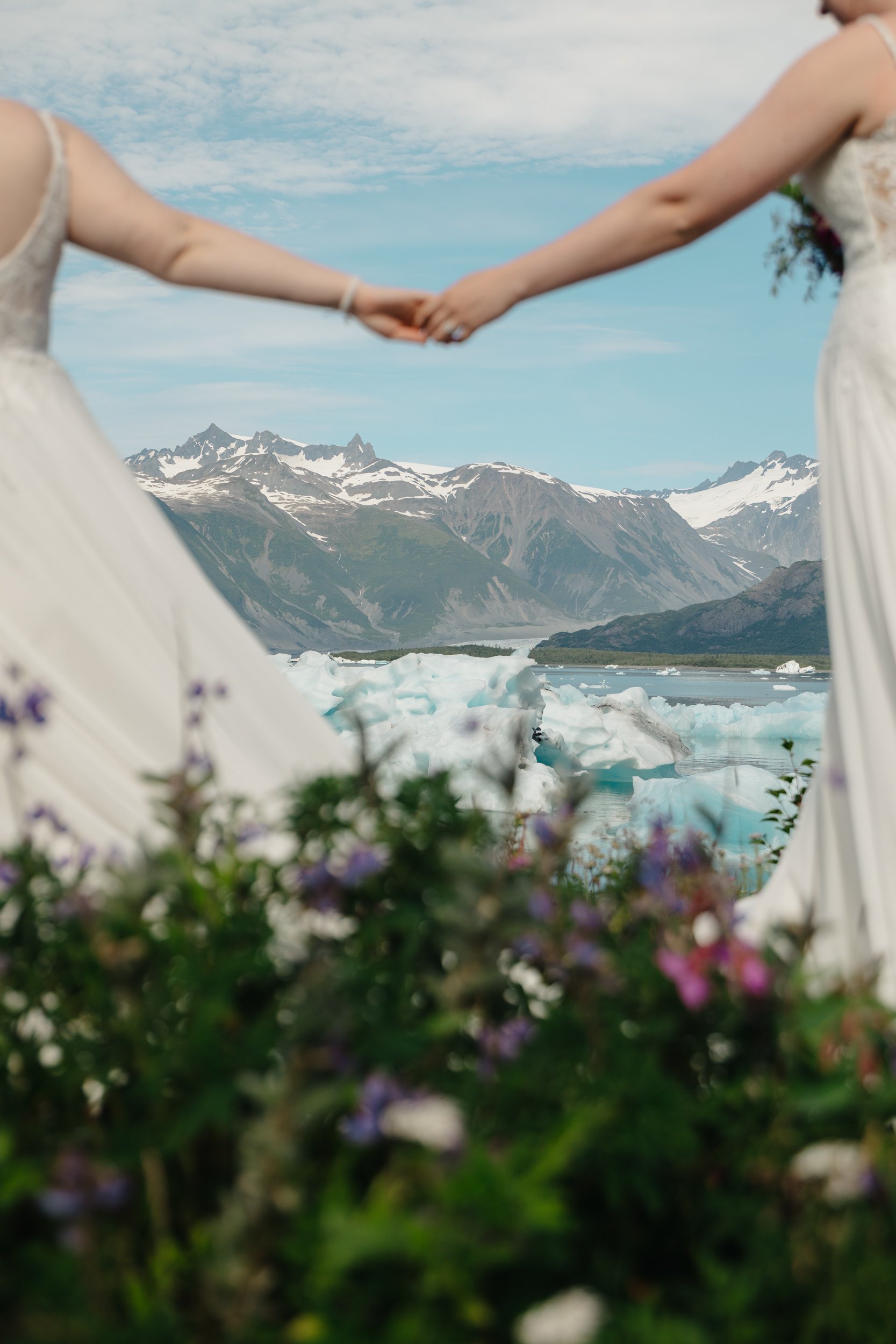 LGBTQ+ lesbian wedding in Seward, Alaska at Kenai Fjords National Park | The Hearnes Photography