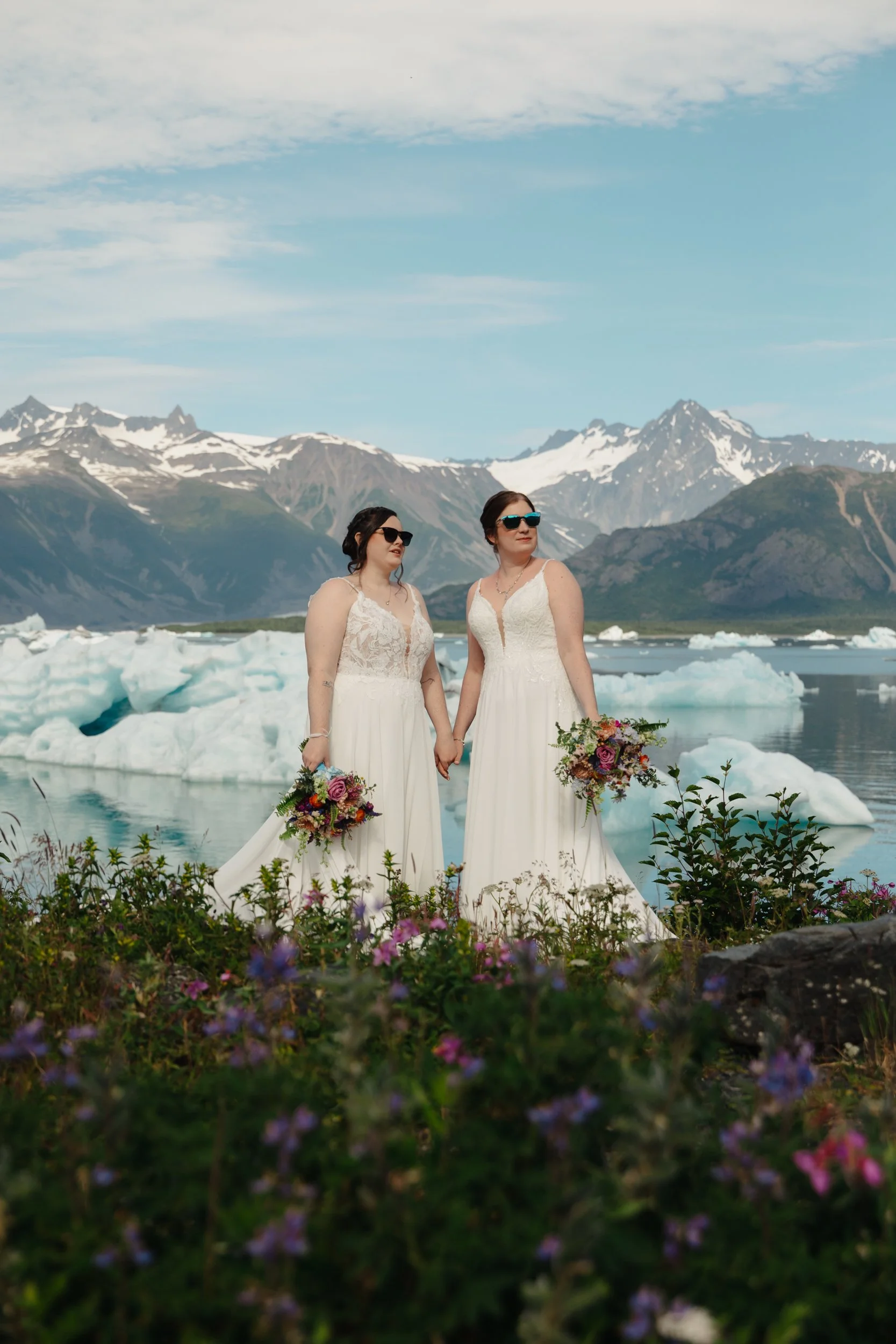 LGBTQ+ lesbian wedding in Seward, Alaska at Kenai Fjords National Park | The Hearnes Photography