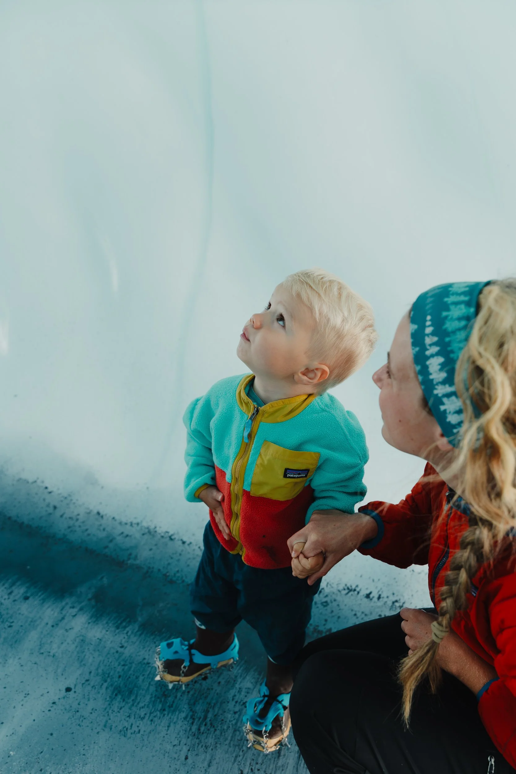 ice cave on a glacier family adventure photos in Alaska with The Hearnes