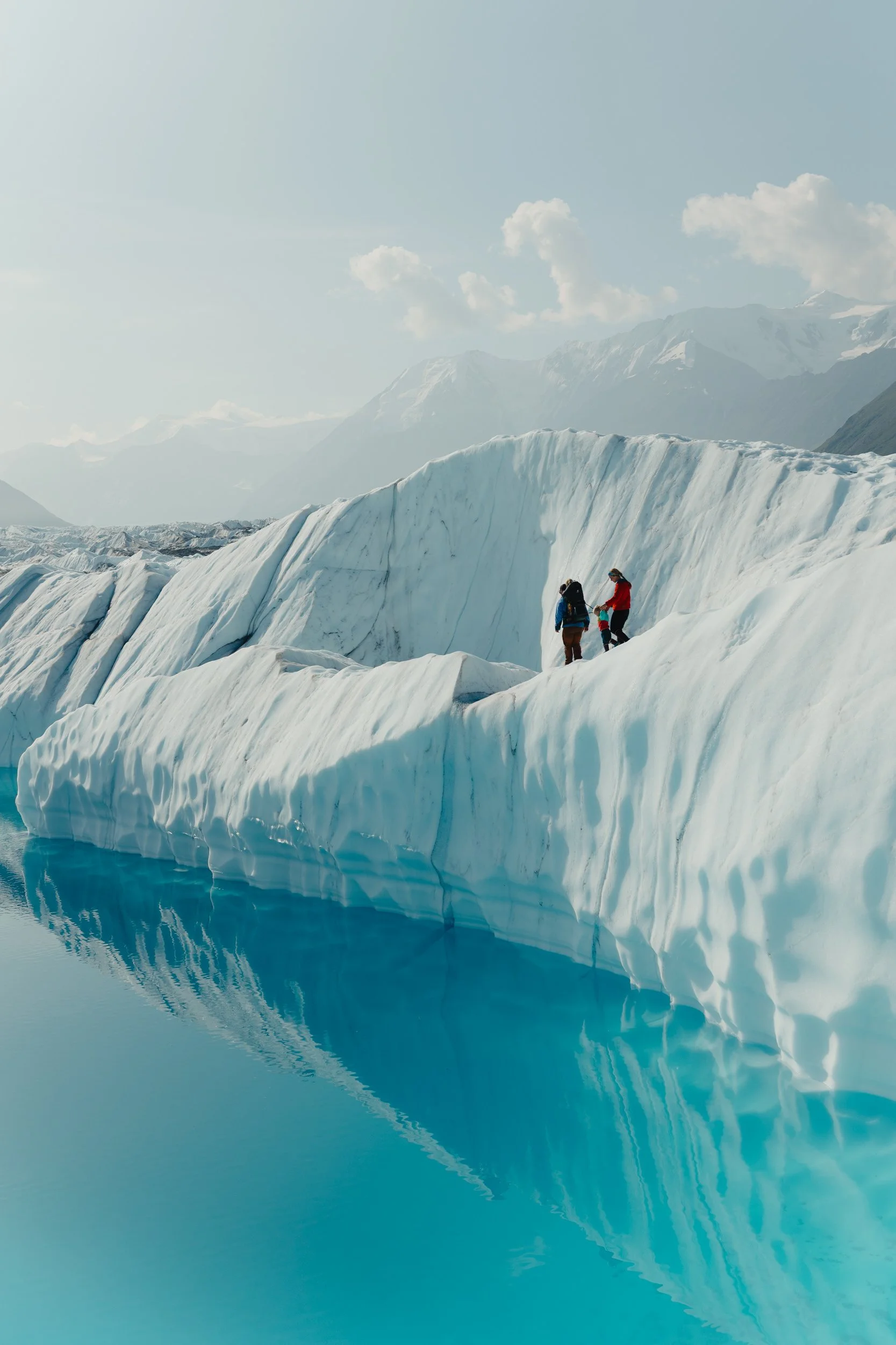 ice cave on a glacier family adventure photos in Alaska with The Hearnes