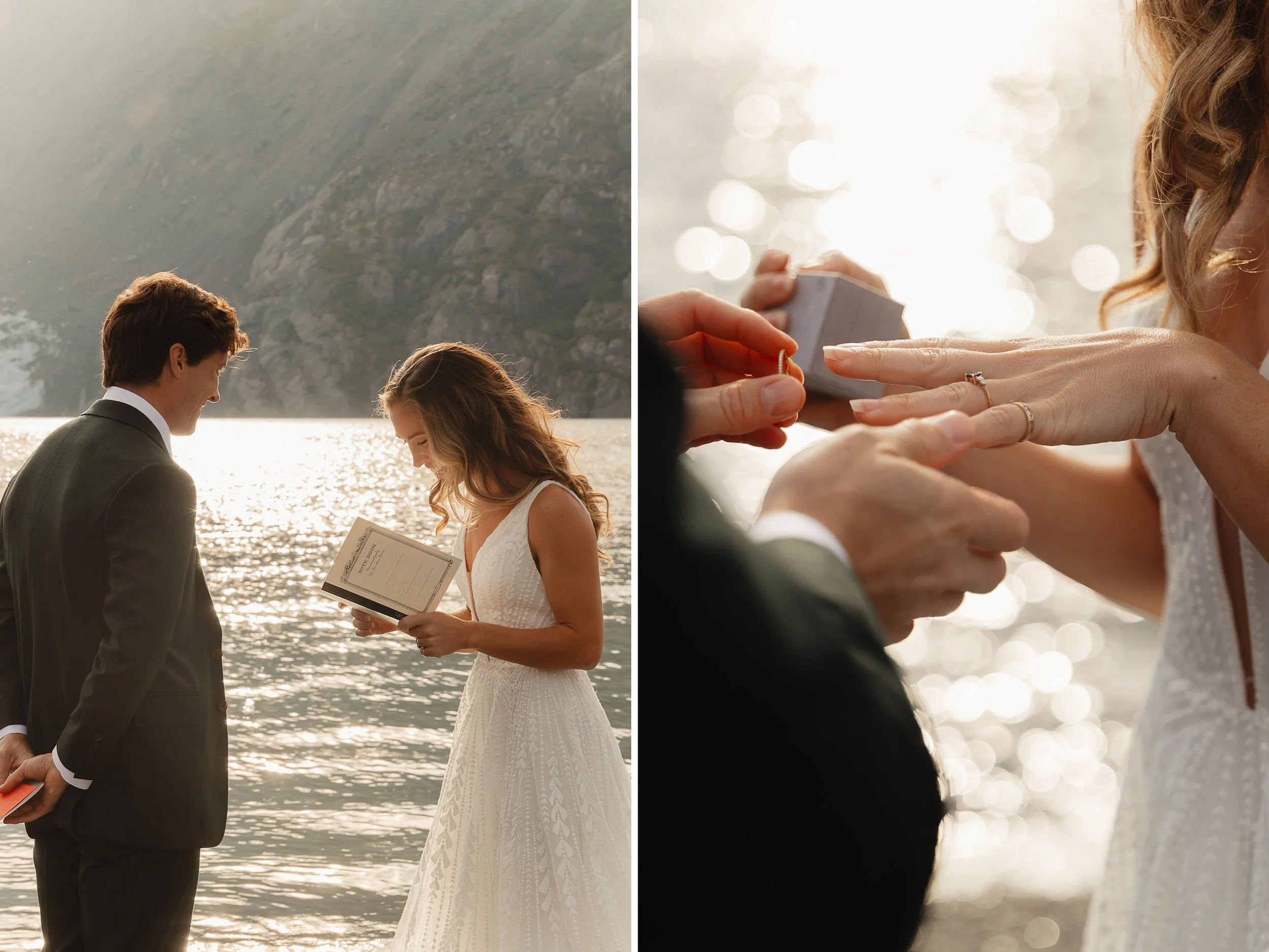 Hiking mountain top elopement in Alaska surrounded by glaciers | the hearnes adventure photography