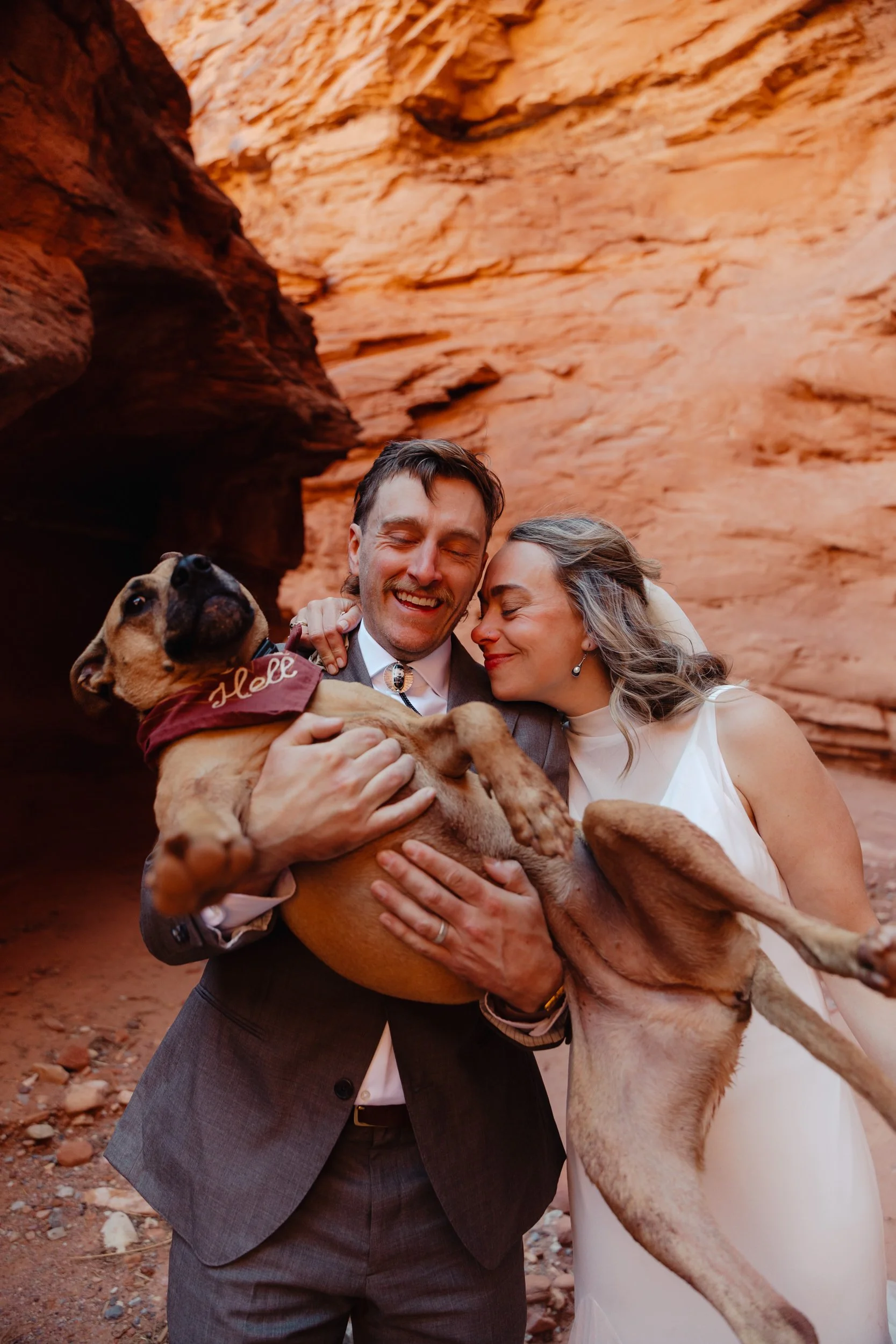 Moab, Utah elopement slot canyon ceremony | The Hearnes Adventure Photography