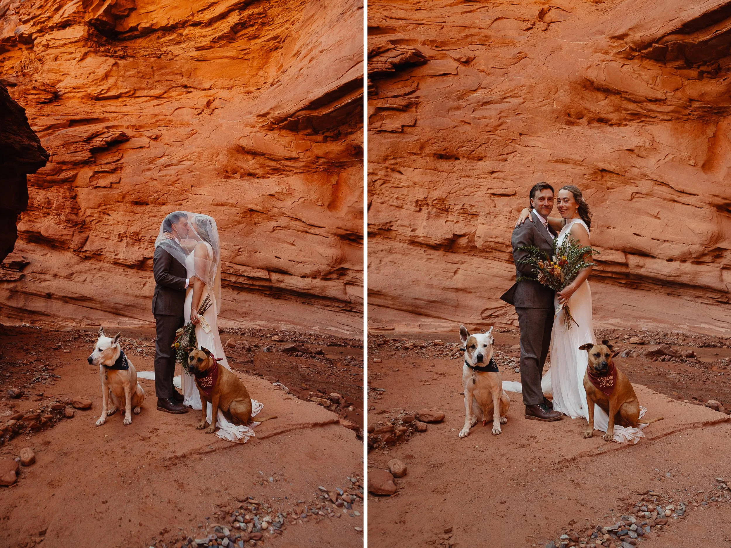 Moab, Utah elopement slot canyon ceremony | The Hearnes Adventure Photography