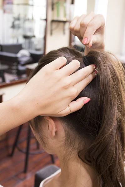 4. Secure with a "U" shape hair pin on the knot.