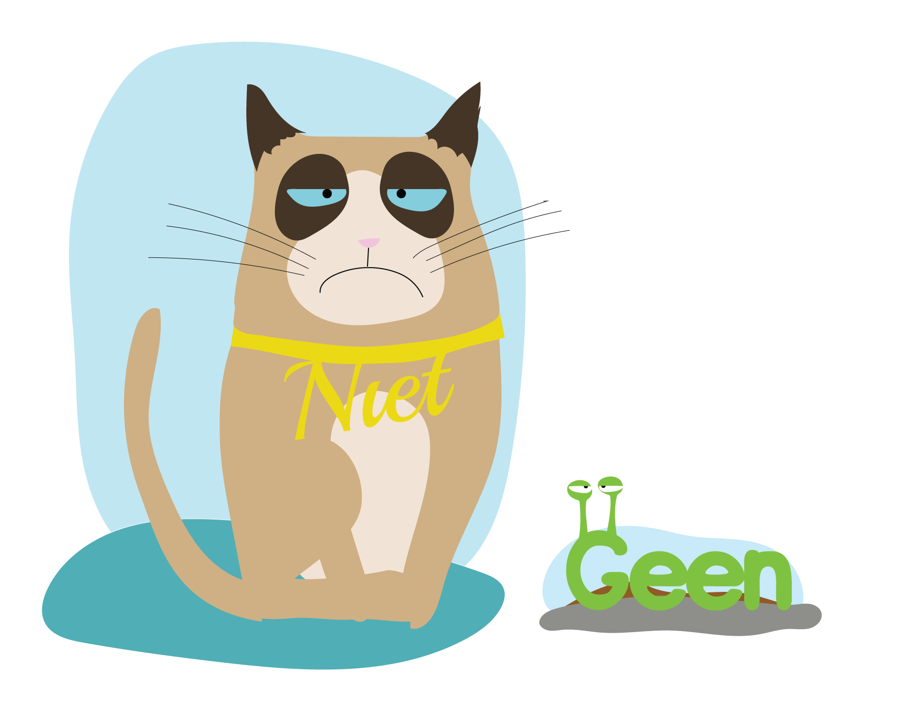 The grumpy cat and the cynical slug.