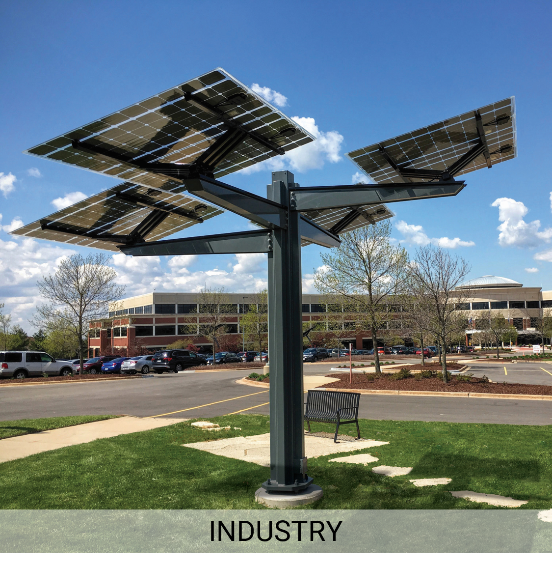 Spotlight Solar tree called Industry in gray at Alliant Energy