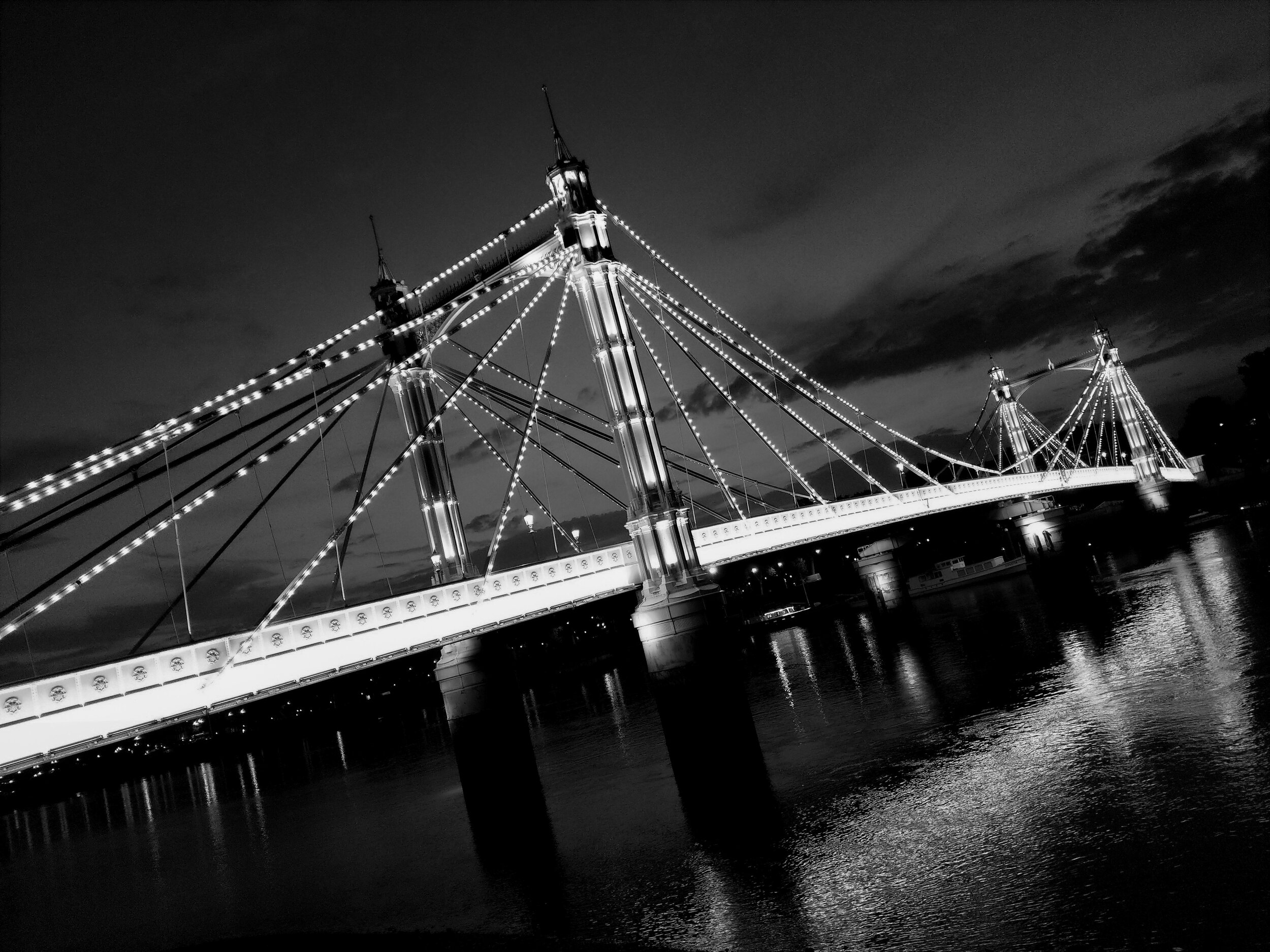 London Albert Bridge B&W