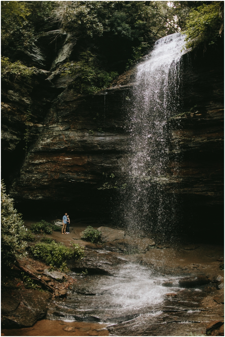 asheville waterfall engagement