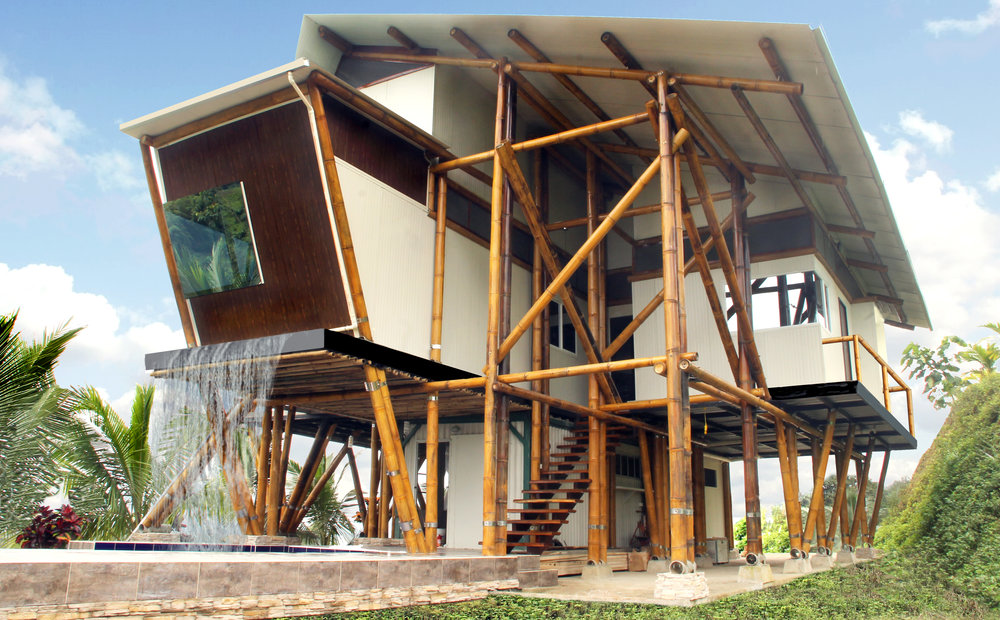 INSTINTO ARQUITECTURA | ARQUITECTURA MODERNA ECUADOR—CASA MOMPICHE  construccion en bambu