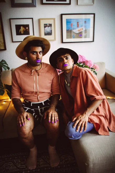 Alok Vaid-Menon and Janani Balasubramanian of Darkmatter Poetry.