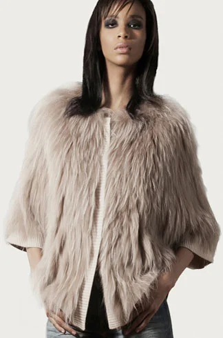 STYLE # T122359RC asiatic raccoon/knit maxi cardigan