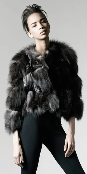STYLE # T122192FX silver fox section jacket