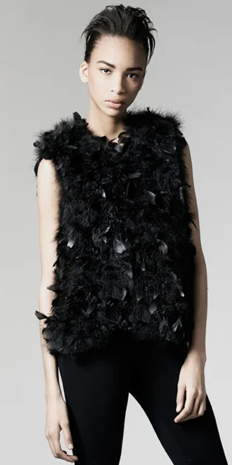 STYLE # T122211MB turkey feather vest