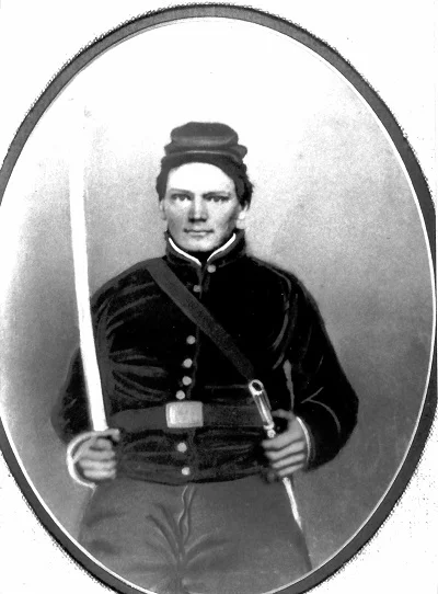 Charles Robert Garrett, date unknown Assumed to have been taken while in the cavalry regiment because of the sword. He would not have had a sword in an infantry unit.