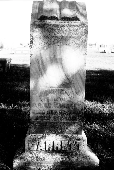 Cemetery Marker, Moon Cemetery, Macksburg, Madison Co., Iowa Mary Francis (Fannie) Garrett