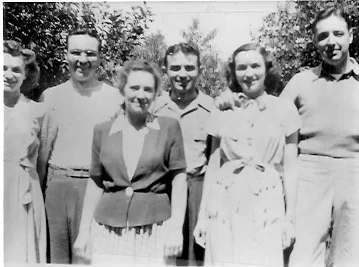 Harley and Floye's children and their spouses L-R: Jeanne and Doyle Garrett, Marian and Kenneth Garrett, Nadine and George Kunz, undated photo.