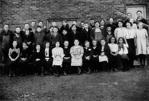 St. Charles School, 7th 8th Grade: '192"2-l923. Kenneth in middle row, shortest boy in the middle of the row.