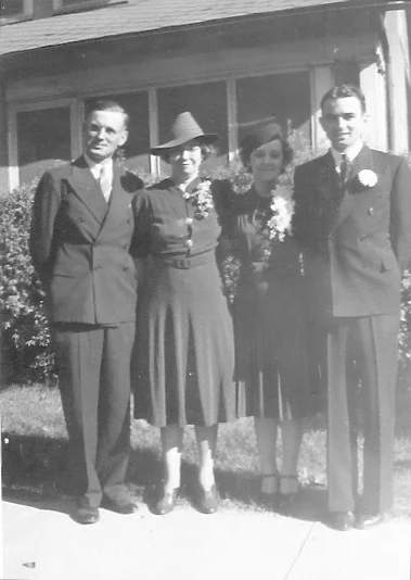 Left to right: Harley Garrett; Lorena Floye Garrett; Marian Garrett; Kenneth Garrett 4 September 1939