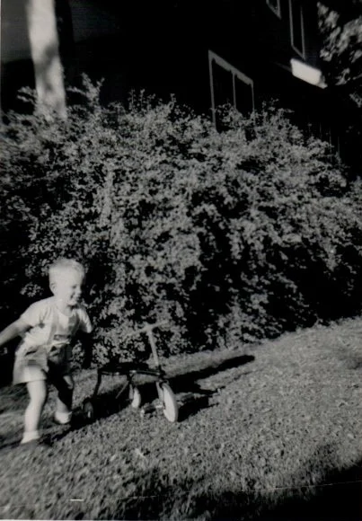 Craig with Kenny’s trike? Lorimor, Iowa. Undated photo