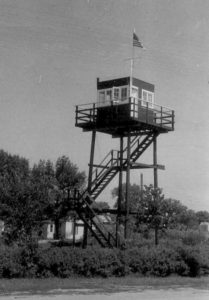 Sample of a ground observer tower located at Odebolt, Iowa The tower at Colfax, Iowa was very similar in design.