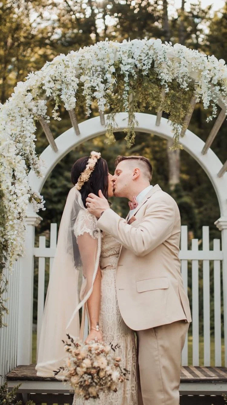 Raquel wearing a custom veil - Bride’s own tulle and lace sourced to match her dress perfectly. Sewn by Pelican Rose Bride. Photograph by Samanta Kalliny at http://samantakalliny.com
