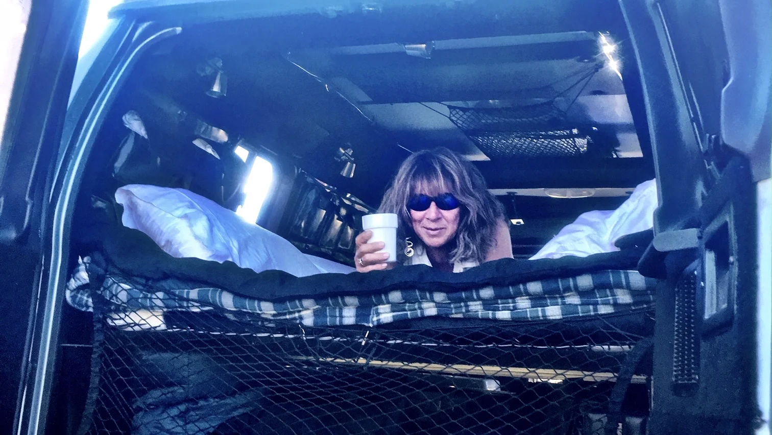 Me at the 4th of July fireworks—in my bed!