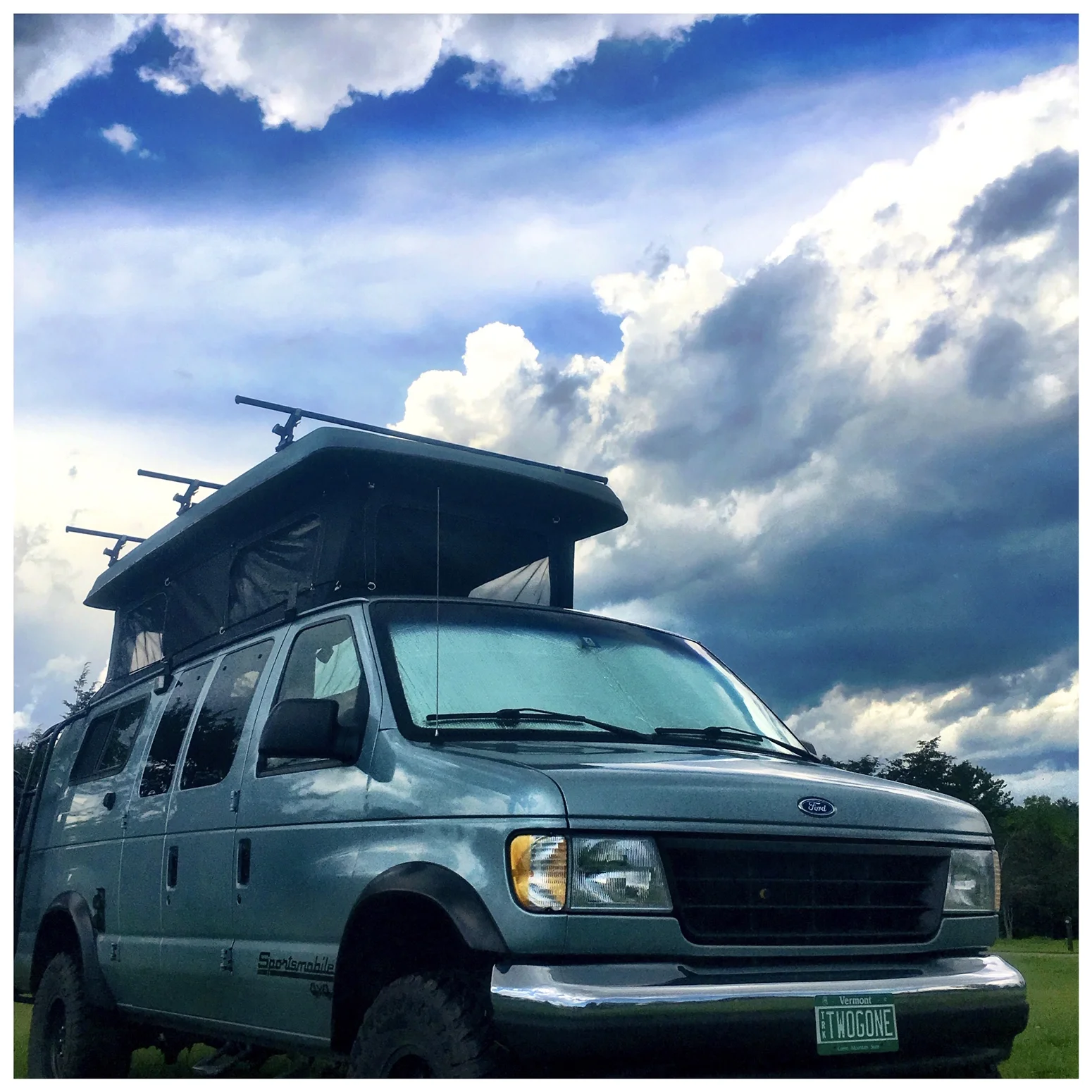 Our Sportsmobile at Button Bay in Vermont.