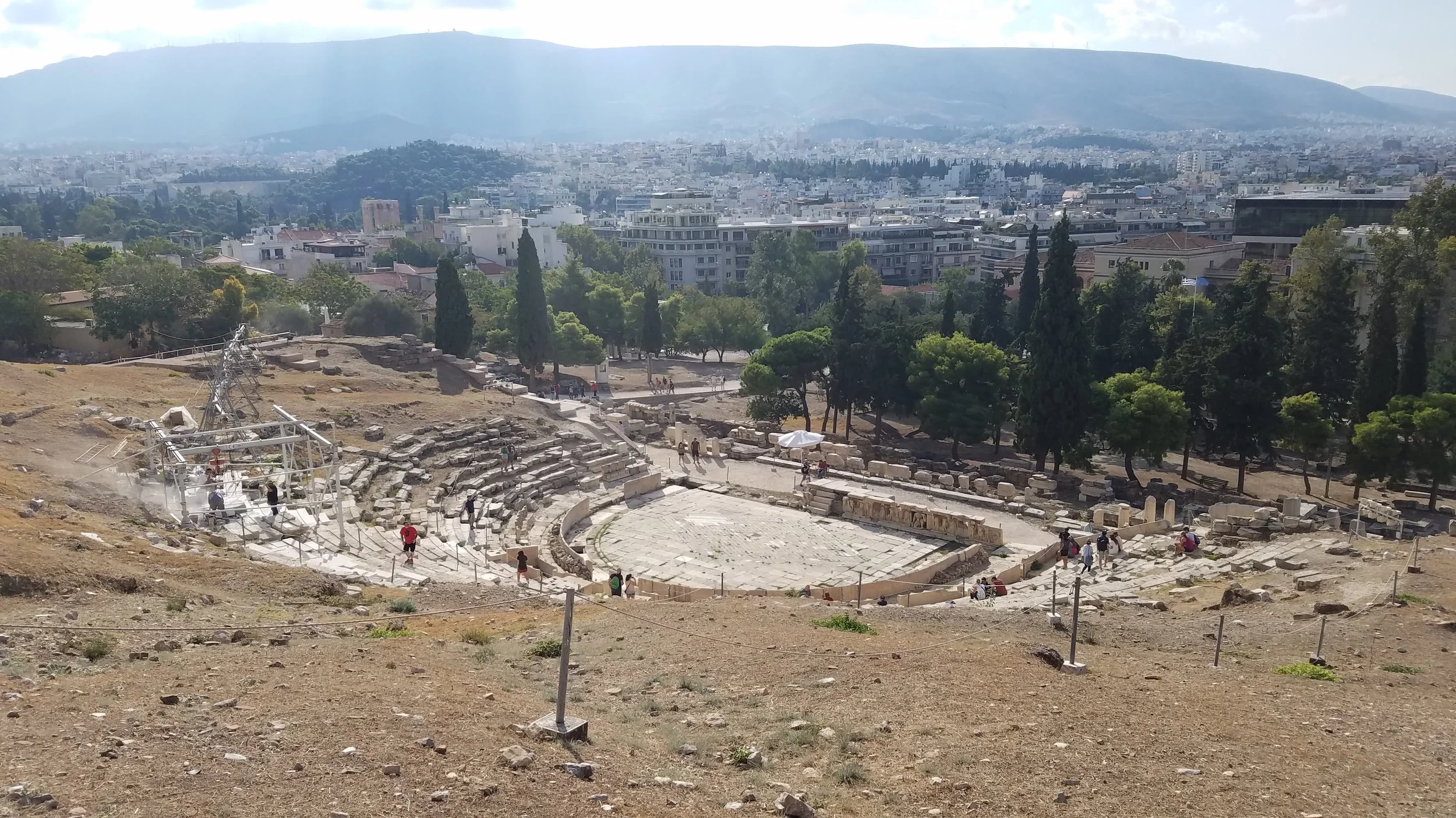 The Theatre of Dionysus still looms on the hill overlooking much of modern Athens.
