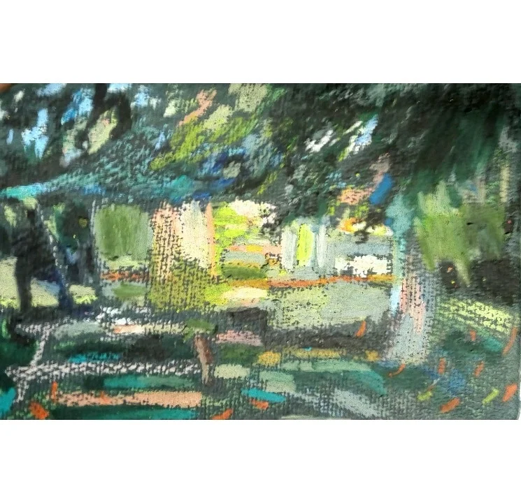 Dorry spikes Lightning Bugs Oil Pastel Drawing 10 by 15cm.jpg