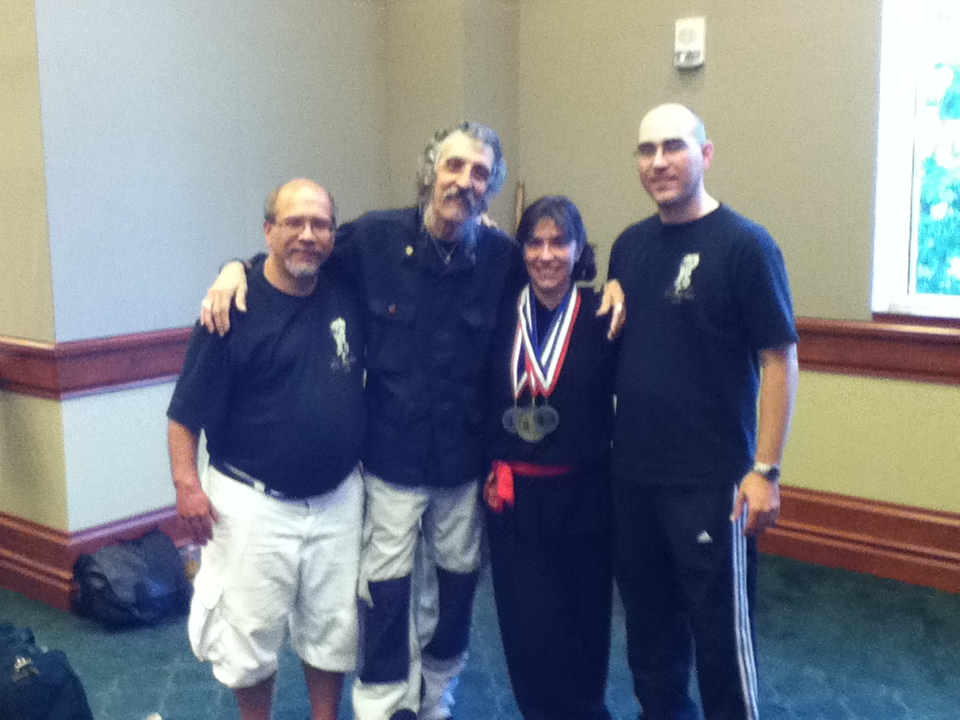Three Senior Students & Teacher (midway through Internal competition)