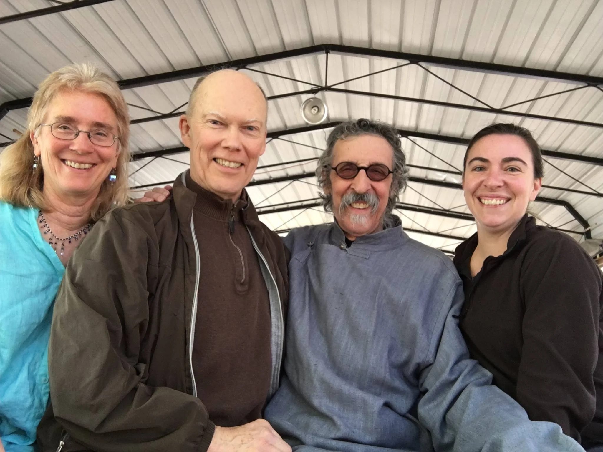 Kathleen Cusak, Dr. jay Dunbar, LaoMa and Violet Anderson at the beginning of Black Bamboo Pavilion Taijiquan School