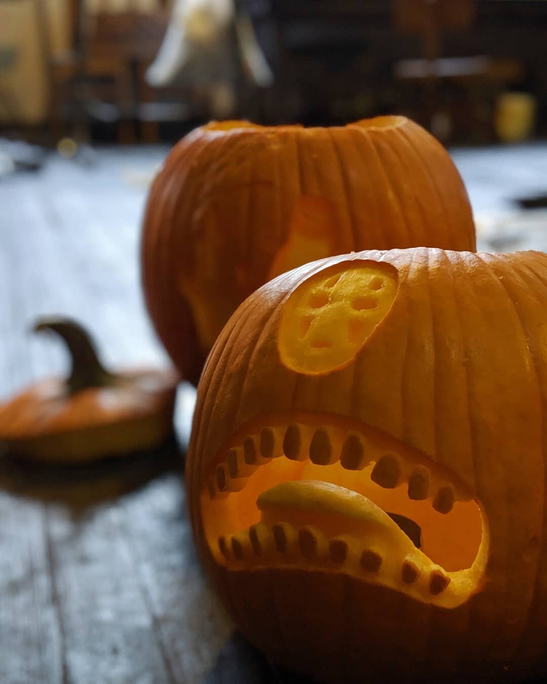  ( 2019 ) A No-face carved pumpkin. 