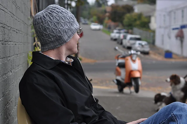 blue mens beanie