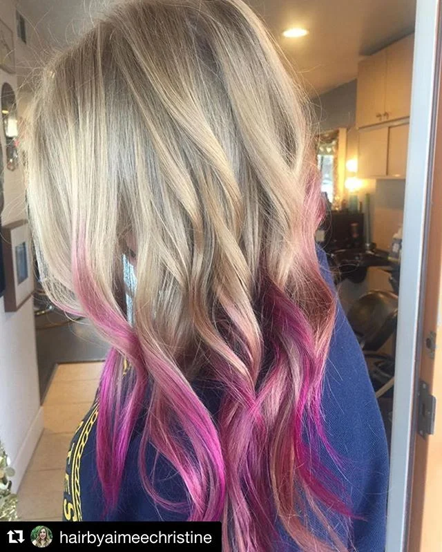 #Repost @hairbyaimeechristine with @repostapp
・・・
Give the gift of good hair this season! 🎁#magentatips #meltedmagenta #blondeshavingfun #funhair #coolhaircolor #blondebeauty #wildorchid #blondeandmagenta #colorspecialist #hairbyaimeechristine #salonDrew #sealbeach #losalamitos #longbeach #salon5150 #brea #fullerton #placentia #whittier