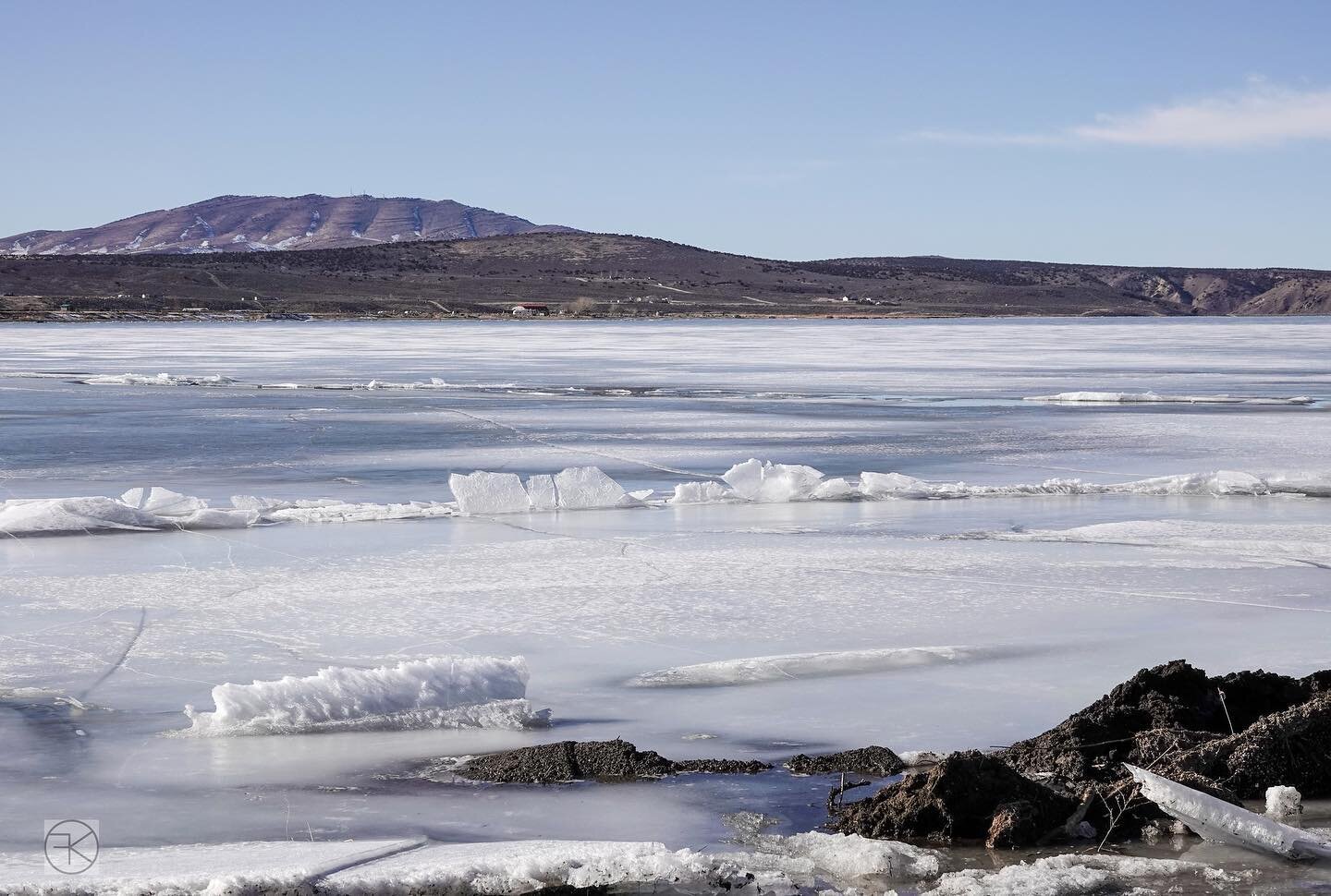 Ice break up along the shore at South Fork Reservoir, Elko County, Nevada. #homemeansnevada #southforkreservoir #icebreak