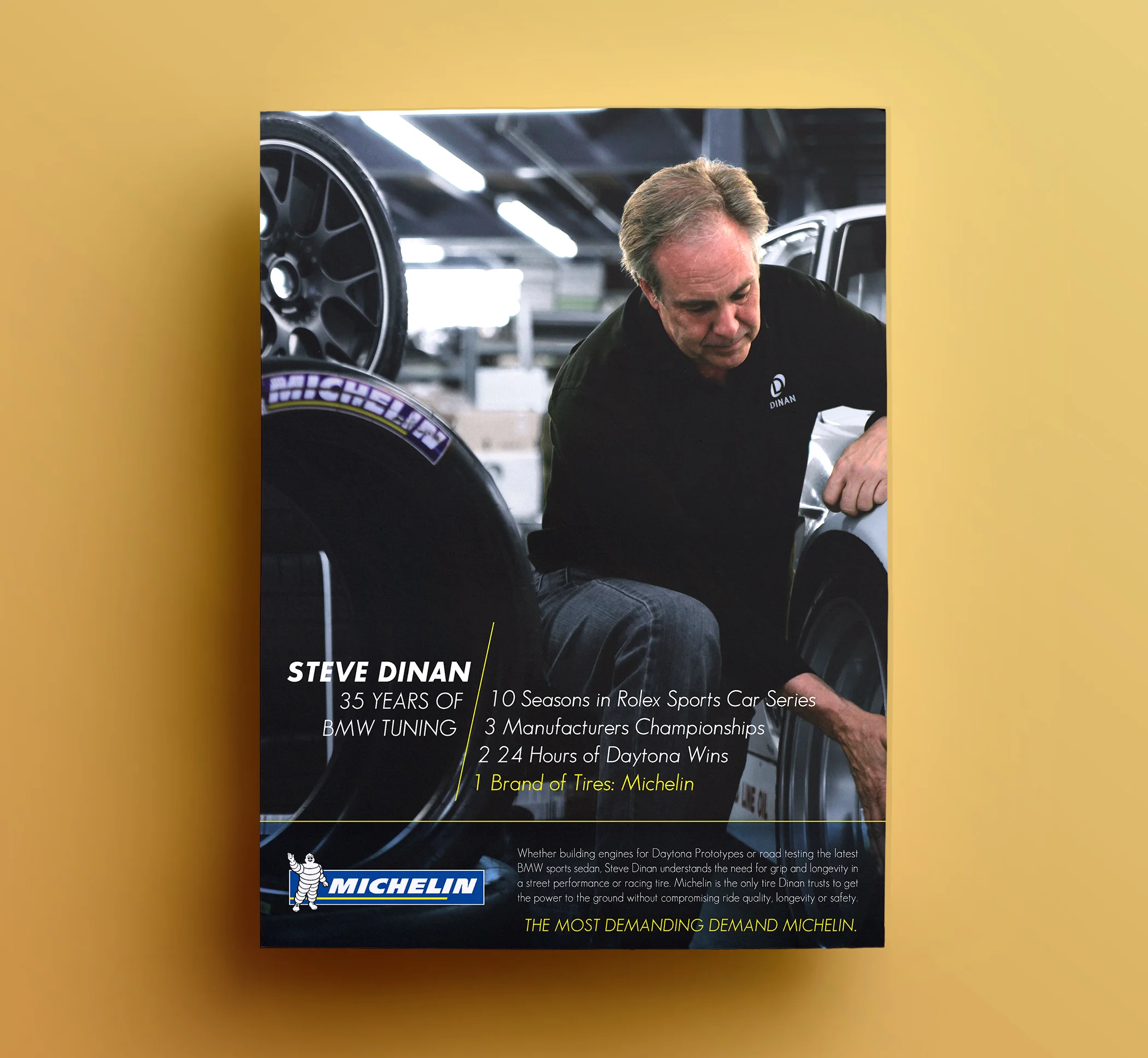 I designed an entire series of Michelin magazine ads based on a boutique auto performance company.