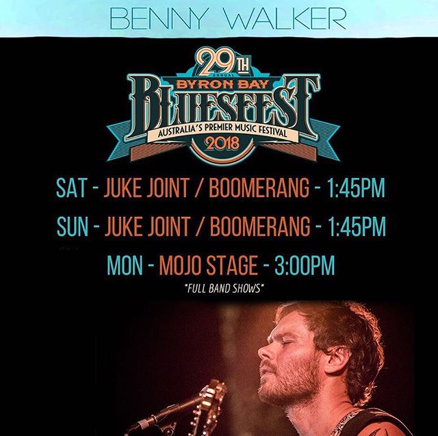 Playing the 29th Byron Blues Fest across this weekend with the charismatic Mr @benny_walker 
Love this festival, will be great to see you if you're attending!