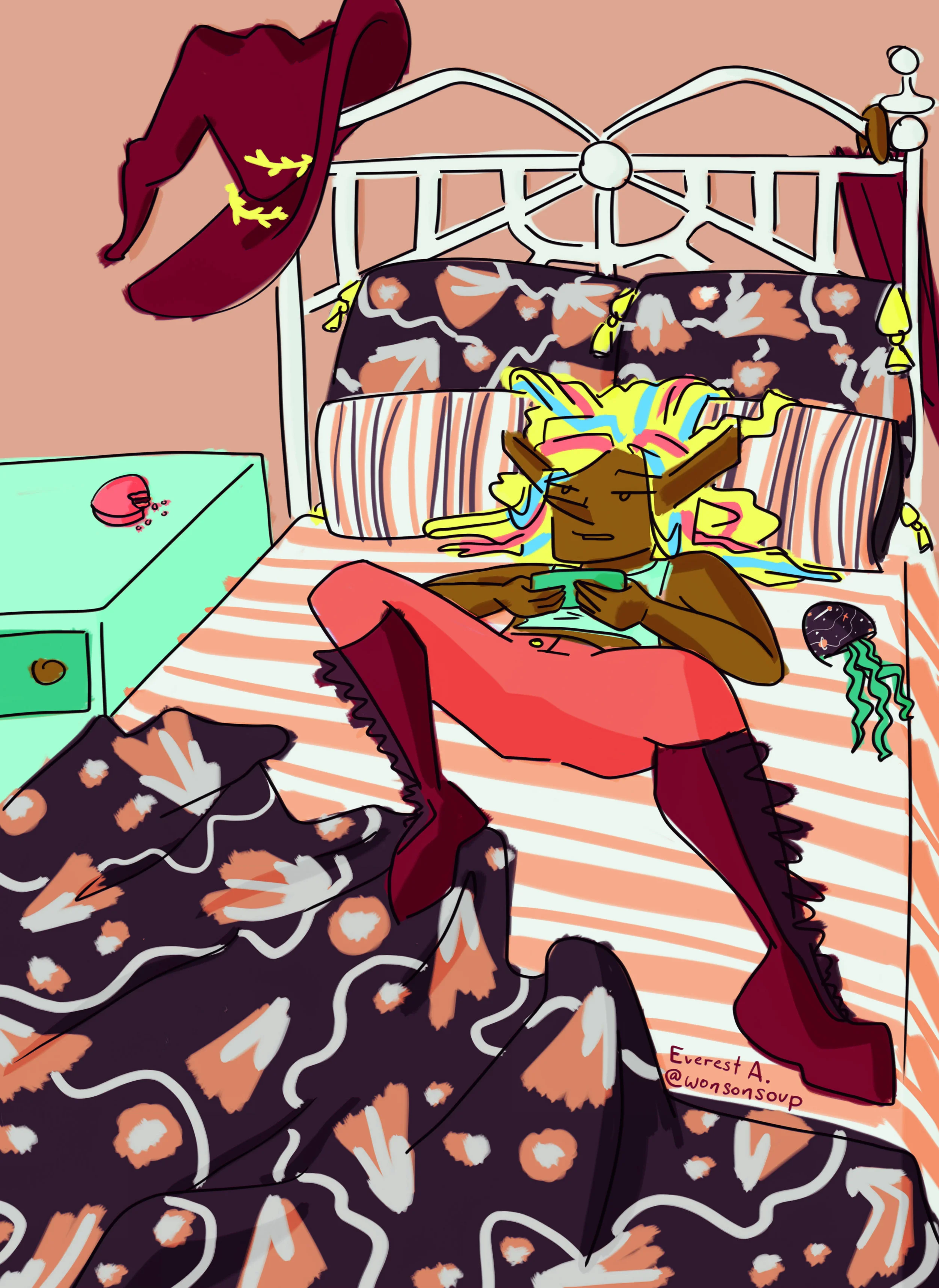 Taako shoes on bed.jpg