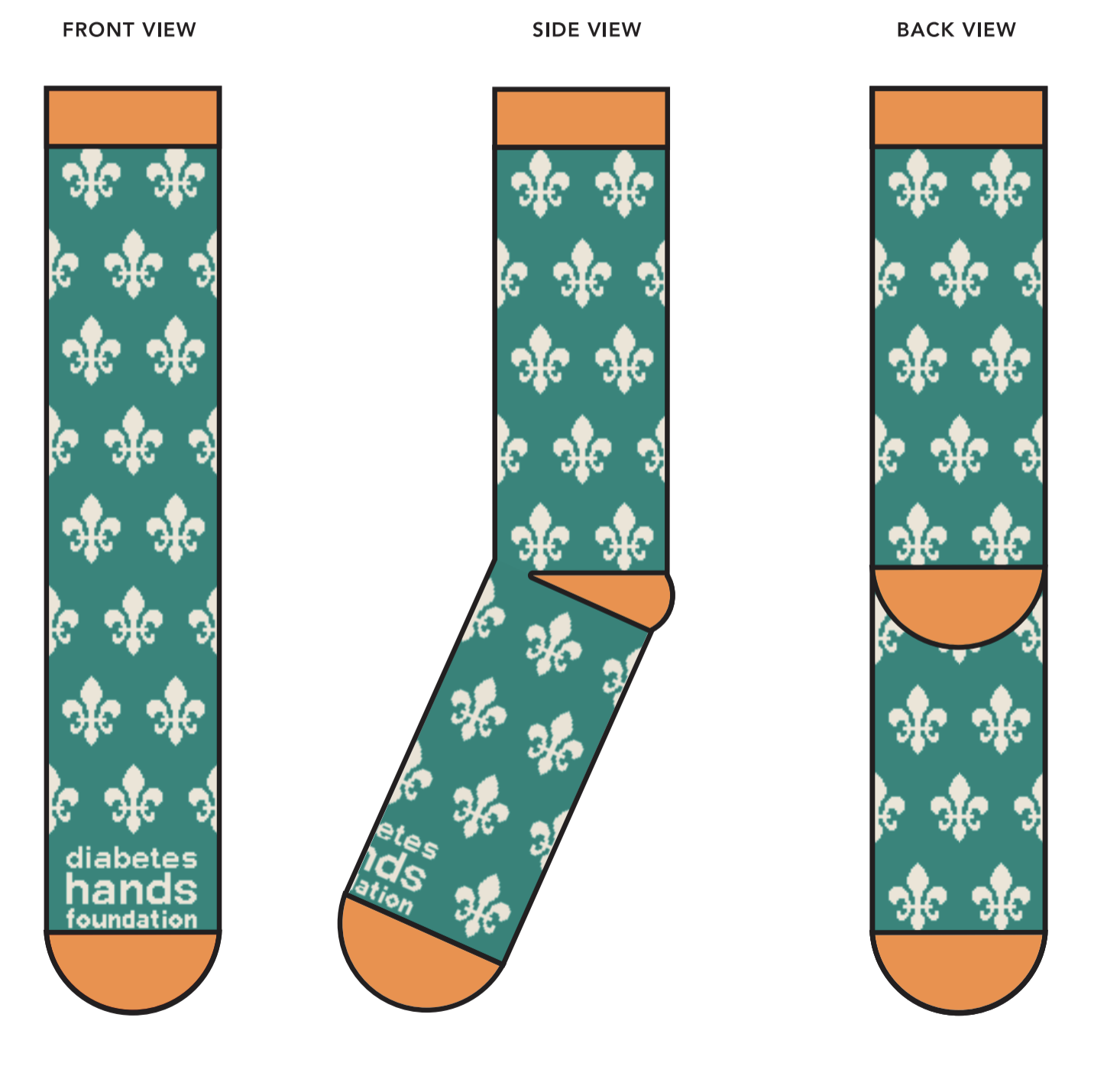 People with diabetes use compression socks for blood circulation. This inspired a fun fundraiser giveaway for the Diabetes Hands Foundation - custom socks! We worked with the Sock Club to design themed socks for the New Orleans-based event. They were a a huge hit! 