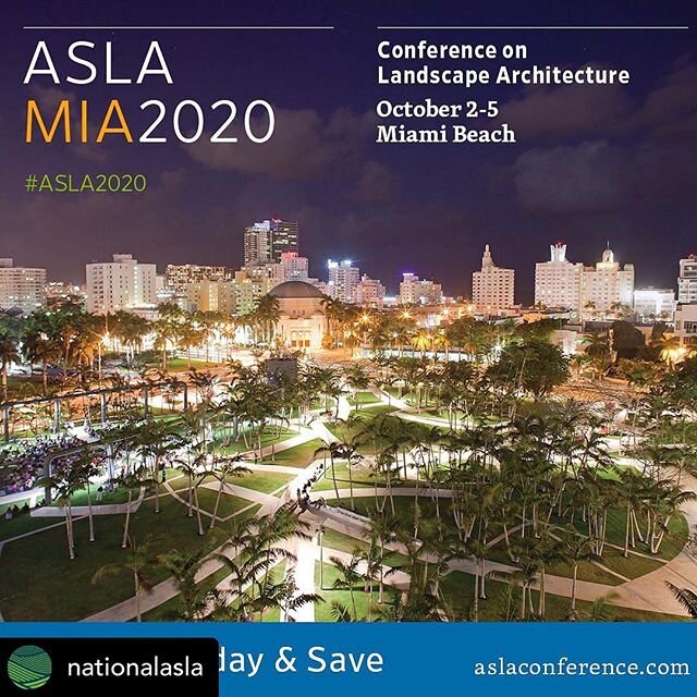 repost from @nationalasla &bull; It&rsquo;s that time. Registration for the ASLA 2020 Conference on Landscape Architecture is now open. Sign up for the early bird special and save $225! 🌱Visit bit.ly/ASLA2020LP for more info. When you&rsquo;re there