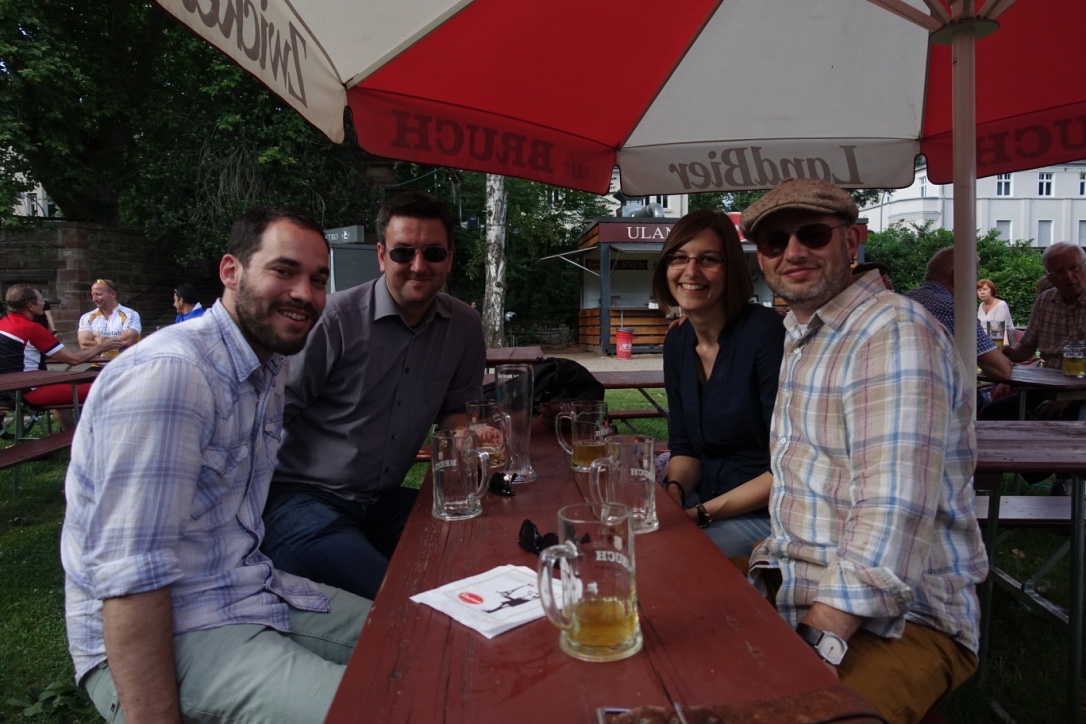 Alumni reunion in Saarbrucken: Joshua D. McGraw, Oliver Bäumchen, Sabrina Haefner & Kari Dalnoki-Veress