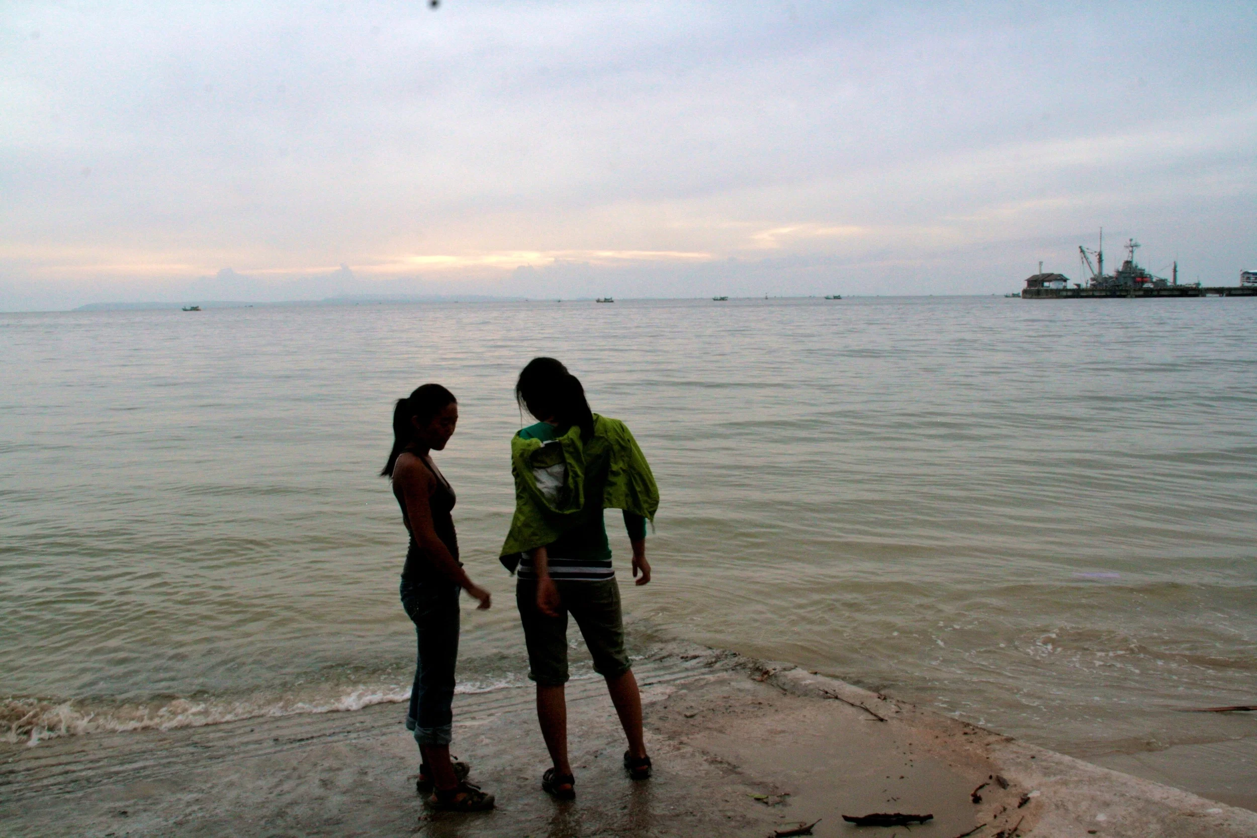 S- and I at the edge of the world, Cambodia. 2009